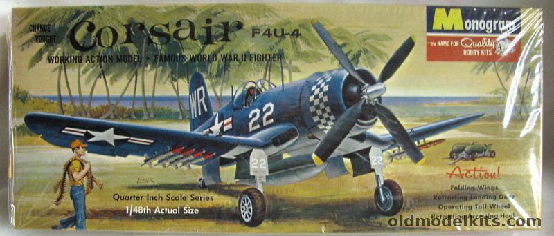 Monogram 1/48 Chance Vought F4U-4 Corsair US Marines or Navy - (F4U4), PA82-149 plastic model kit